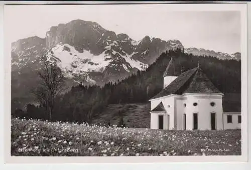 AK Ettenberg mit Untersberg, ca. 1937, Hans Huber, gelaufen, gebraucht, gut
