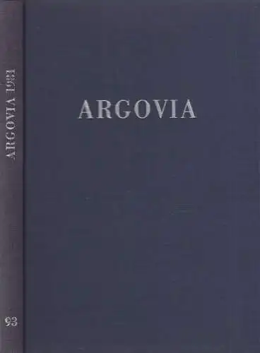 Buch: Argovia Band 93 / 1981, Verlag Sauerländer, gebraucht, sehr gut