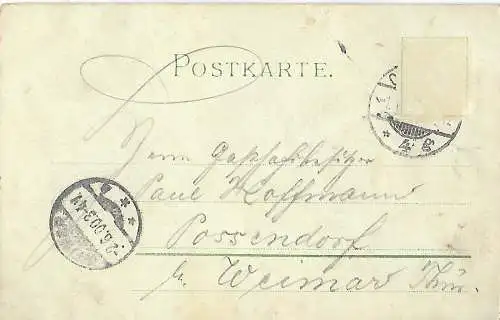 AK Fröhliche Pfingsten. Prägepostkarte mit Perlen. ca. 1900, Pfingsten, gut