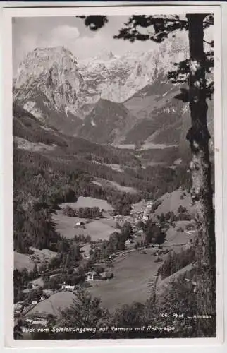 AK Blick vom Soleleitungsweg auf Ramsau mit Reiteralpe, ca. 1937, L. Ammon