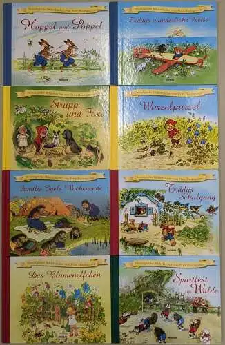 8 Nostalgische Bilderbücher von Fritz Baumgarten: Blumenelfchen, Teddy, Hoppel..