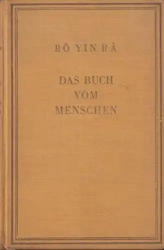 Buch: Das Buch vom Menschen, Bo Yin Ra, 1928, Kober'sche Verlagsbuchhandlung