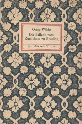 Insel-Bücherei 220, Die Ballade vom Zuchthaus zu Reading, Wilde, Oscar. 1929
