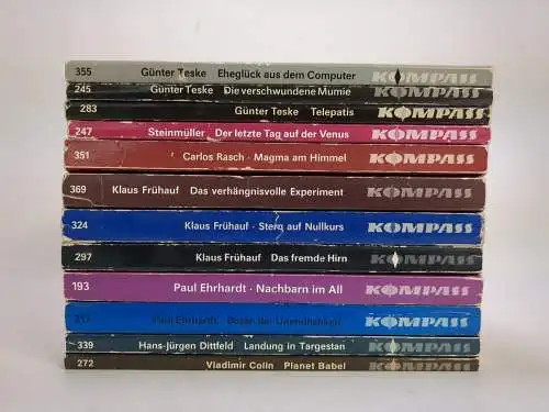12 Bücher Kompass-Bücherei, Verlag Neues Leben, K. Frühauf, G. Teske, Rasch ...