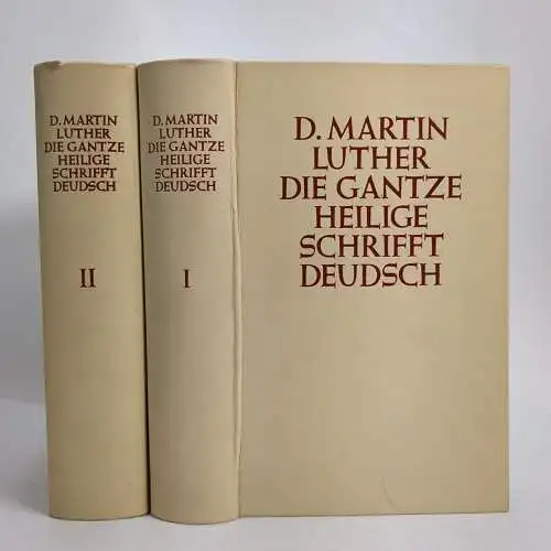 Buch: Die gantze Heilige Schrifft Deudsch, Luther, Martin. 2 Bände, 1972, WBG