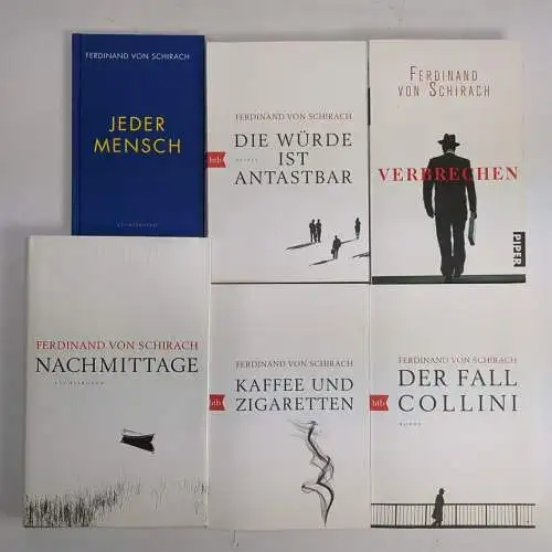 6 Bücher Ferdinand von Schirach: Verbrechen; Nachmittage; Jeder Mensch; Collini