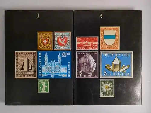 Buch: Schweizer Briefmarken 1+2, Max Hertsch, 1973, Silva Verlag, 2 Bände