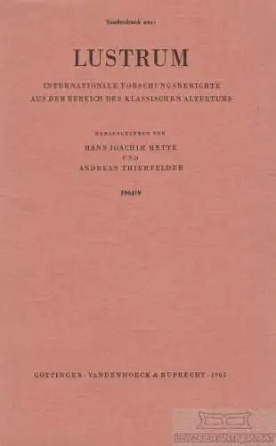 Buch: Lucan 1943-1963, Rutz, Werner. Sonderdruck aus: Lustrum 1964/9, 1965