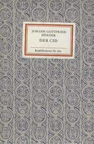 Insel-Bücherei 667, Der Cid, Herder, Johann Gottfried. 1984, Insel-Verlag
