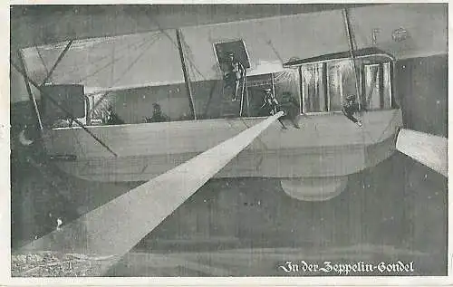 AK In der Zeppelin-Gondel. ca. 1917, Luftfahrt, Postkarte, gebraucht, gut