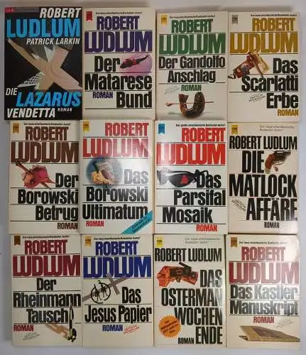 12 Bücher Robert Ludlum: Matarese, Gandolfo, Boroswski, Scarletti, Matlock ...