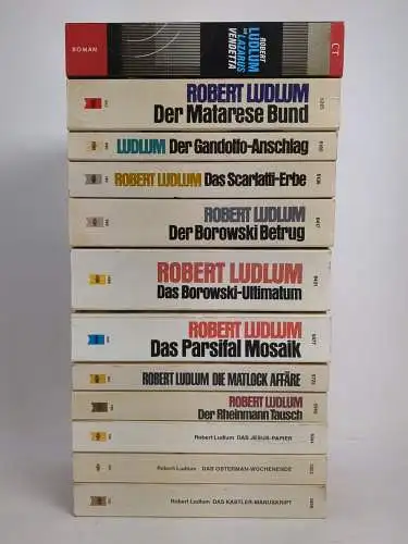 12 Bücher Robert Ludlum: Matarese, Gandolfo, Boroswski, Scarletti, Matlock ...