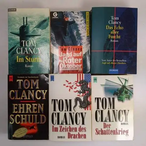 6 Bücher Tom Clancy: Schattenkrieg, Ehrenschuld, Im Sturm, Im Zeichen des ...
