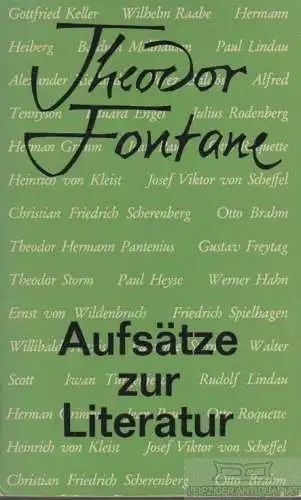 Buch: Aufsätze zur Literatur, Fontane, Theodor. 1963, gebraucht, gut