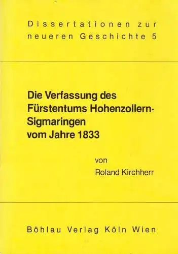 Buch: Die Verfassung des Fürstentums Hohenzollern-Sigmaringen vom Jahre 1833