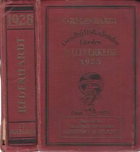 Buch: C. Regenhardts Geschäftskalender für den Weltverkehr. 1928... Regenhardt