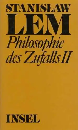 Buch: Philosophie des Zufalls 2, Lem, Stanislaw, 1985, Insel Verlag