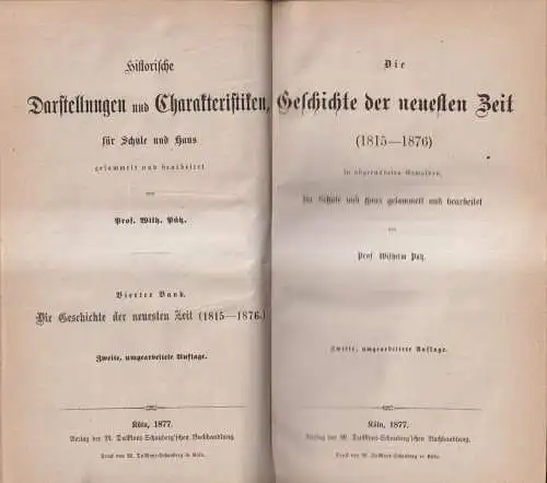 Buch: Die Geschichte der neuesten Zeit (1815-1876), Wilhelm Pütz, 1877, DuMont