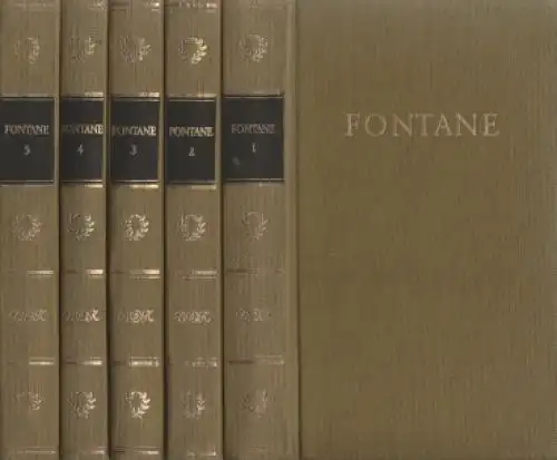 Buch: Fontanes Werke in fünf Bänden, Fontane, Theodor. 5 Bände, 1986