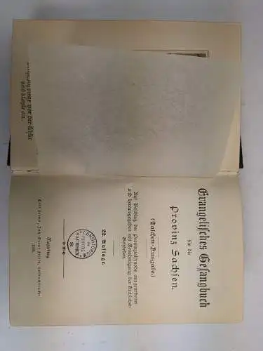 Buch: Evangelisches Gesangbuch für die Provinz Sachsen. 1906, Carl Friese
