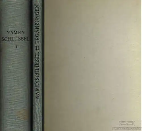 Buch: Namenschlüssel. 2 Bände, 1965 ff, gebraucht, gut