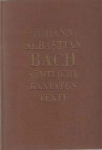 Buch: Sämtliche Kantatentexte, Bach, J. S., 1956, Breitkopf & Härtel Musikverlag