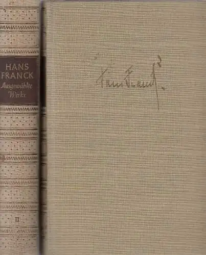 Buch: Ausgewählte Werke, Frank, Hans. 2 Bände, 1959, Union Verlag