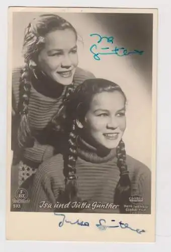 Autogrammkarte: Isa und Jutta Günther, signiert!, Original Autogramm, Foto