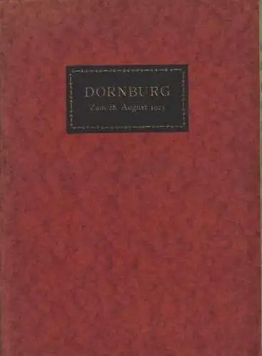 Buch: Die Dornburger Schlösser, Wahl, Hans. Schriften der Goethe-Gesellschaft