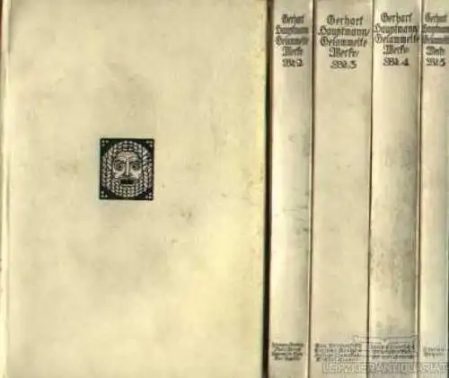 Buch: Gesammelte Werke in sechs Bänden, Hauptmann, Gerhart. 5 Bände, 1912