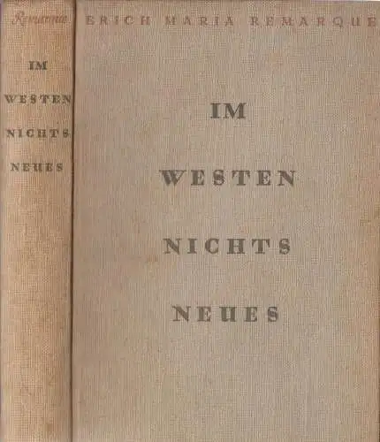 Buch: Im Westen nichts Neues, Remarque, Erich Maria. 1929, Propyläen-Verlag