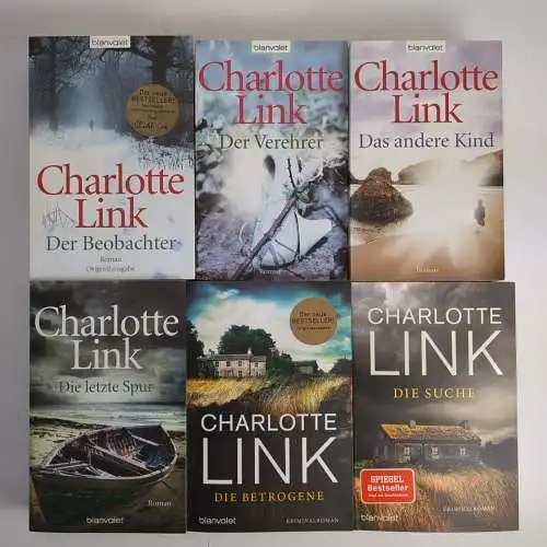 6 Bücher Charlotte Link: Suche, Spur, Betrogene, Verehrer, Beobachter, Kind