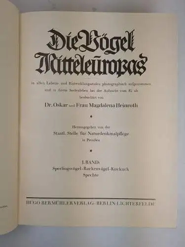 Buch: Die Vögel Mitteleuropas Band I-III, Heinroth, Oskar u.a., 1926, Bermühler