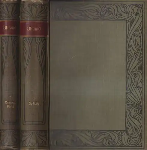Buch: Uhlands Werke Band 1+2, Gedichte, Prosa. Ludwig Uhland, 2 Bände, ca. 1895