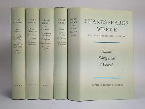 Buch: Shakespeares Werke, William Shakespeare, 5 Bände, 1981, Rütten & Loening