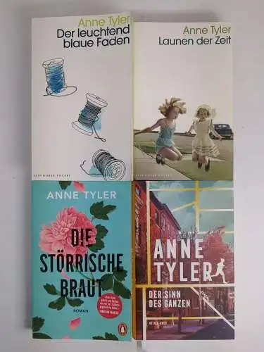 4 Bücher Anne Tyler: Der blaue Faden, Die störrische Braut; Der Sinn des Ganzen