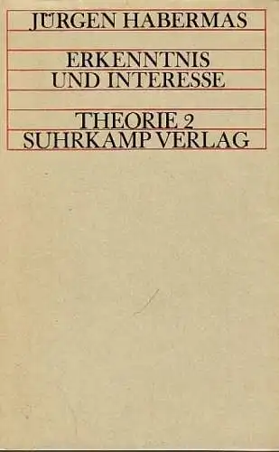 Buch: Erkenntnisse und Interesse, Habermas, Jürgen. 1968, Suhrkamp, gebraucht