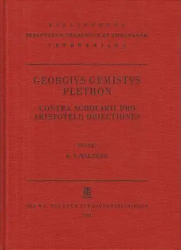 Buch: Contra Scholarii pro Aristotele Obiectiones, Plethon,  1988, B. G. Teubner