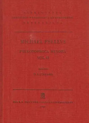 Buch: Philosophica Minora Vol. II, Psellus, Michael, 1989, gebraucht, sehr gut