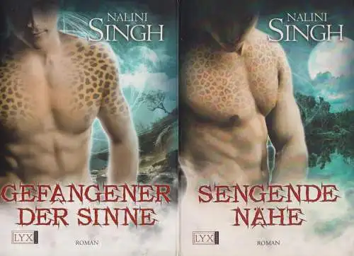 2 Bücher Nalini Singh: Gefangener der Sinne, Sengende Nähe; Gestaltwandler-Serie