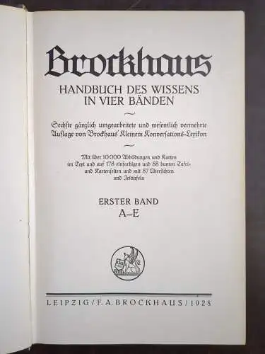 Buch: Brockhaus Handbuch des Wissens in vier Bänden, F. A. Brockhaus, 4 Bände