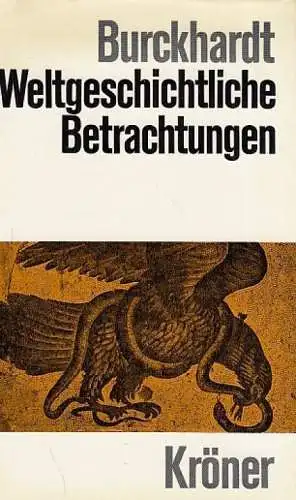 Buch: Weltgeschichtliche Betrachtungen, Burckhardt, Jacob. 1978, gebraucht