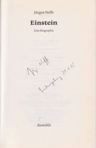 Buch: Einstein, Neffe, Jürgen. 2005, Rowohlt Verlag, Eine Biographie, signiert