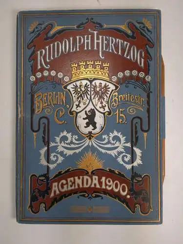 Buch: Agenda 1900, anonym, 1899, Eigenverlag Rudolph Hertzog, guter Zustand
