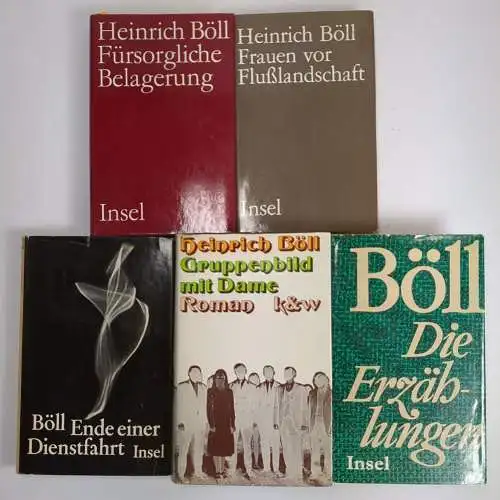 5 Bände Heinrich Böll: Erzählungen, Belagerung, Gruppenbild, Dienstfahrt, Frauen