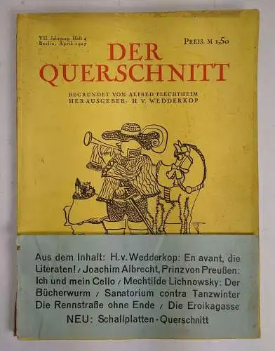 Zeitschrift: Der Querschnitt, VII. Jahrgang, Heft 4 / 1927, H. v. Wedderkop