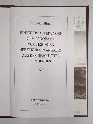 Buch: Einige Erläuterungen zum Panorama vom Jeschken, L. Ullrich, 1994, Reprint