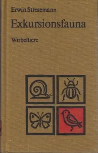 Buch: Exkursionsfauna für die Gebiete der DDR und der BRD, Stresemann, Erwin