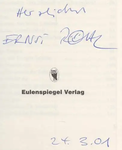 Buch: Der Ostler, das unbekannte Wesen, Röhl, Ernst. 2000, Eulenspiegel signiert