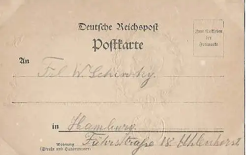 AK Bismarck Gedenkkarte. Silber. ca. 1895, Feste, Postkarte, gebraucht, gut